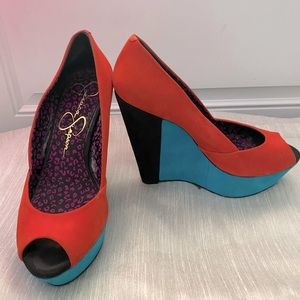 Jessica Simpson color block wedges